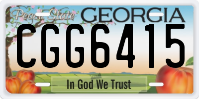 GA license plate CGG6415