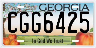 GA license plate CGG6425