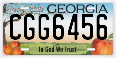 GA license plate CGG6456