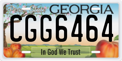 GA license plate CGG6464