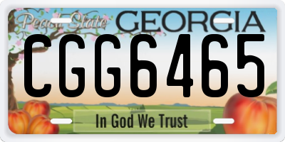 GA license plate CGG6465