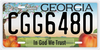 GA license plate CGG6480