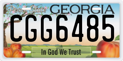 GA license plate CGG6485