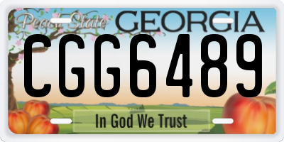 GA license plate CGG6489