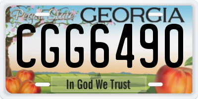 GA license plate CGG6490