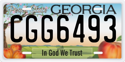 GA license plate CGG6493