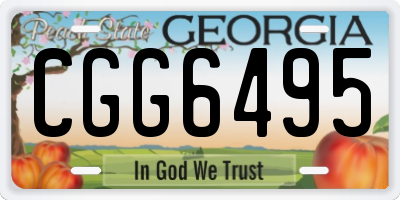 GA license plate CGG6495