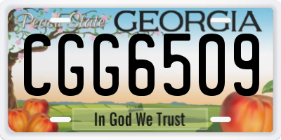 GA license plate CGG6509