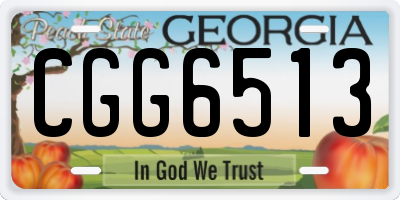 GA license plate CGG6513