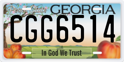 GA license plate CGG6514
