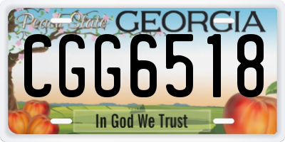 GA license plate CGG6518