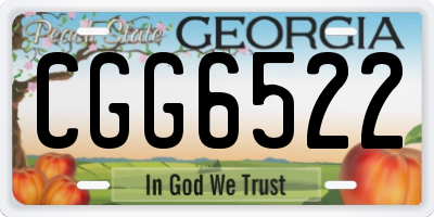 GA license plate CGG6522