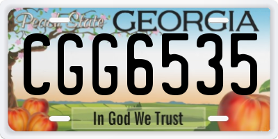 GA license plate CGG6535