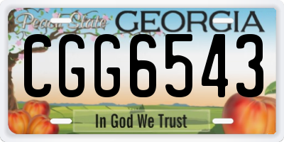 GA license plate CGG6543