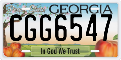 GA license plate CGG6547