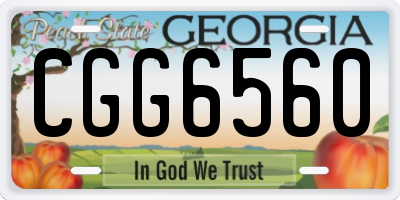 GA license plate CGG6560