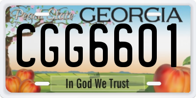 GA license plate CGG6601