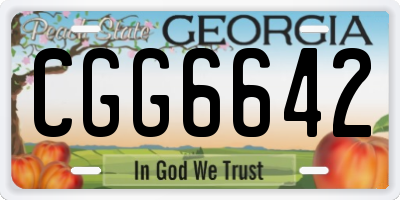 GA license plate CGG6642