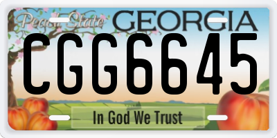 GA license plate CGG6645