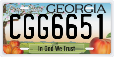 GA license plate CGG6651