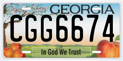 GA license plate CGG6674