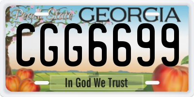 GA license plate CGG6699