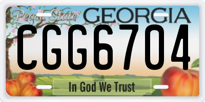 GA license plate CGG6704