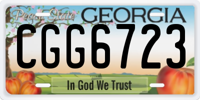 GA license plate CGG6723