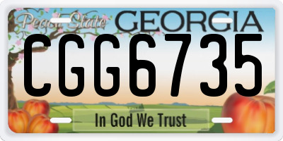 GA license plate CGG6735