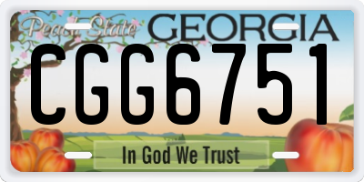GA license plate CGG6751