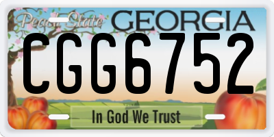 GA license plate CGG6752