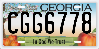 GA license plate CGG6778