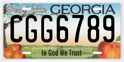 GA license plate CGG6789