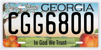 GA license plate CGG6800