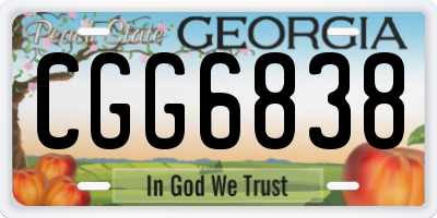 GA license plate CGG6838