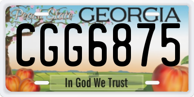 GA license plate CGG6875