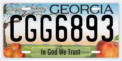GA license plate CGG6893
