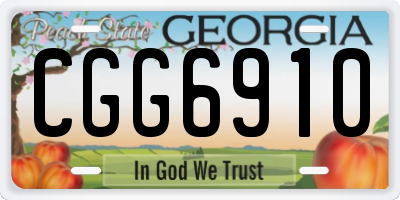 GA license plate CGG6910