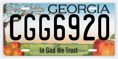 GA license plate CGG6920