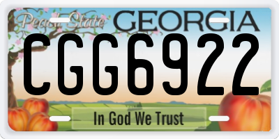 GA license plate CGG6922