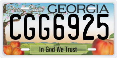 GA license plate CGG6925