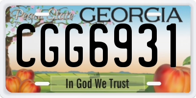 GA license plate CGG6931