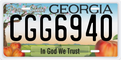 GA license plate CGG6940
