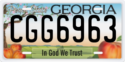 GA license plate CGG6963