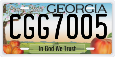 GA license plate CGG7005