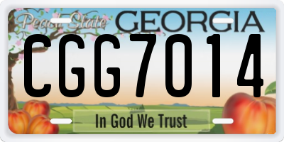 GA license plate CGG7014