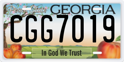 GA license plate CGG7019