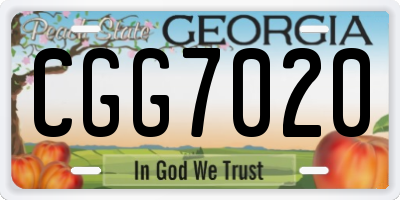 GA license plate CGG7020