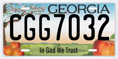 GA license plate CGG7032
