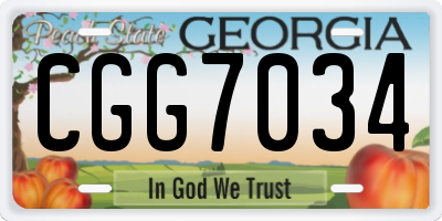 GA license plate CGG7034